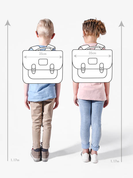 Boekentas 2 Compartimenten Cameleon Roze vintage color - VIC-CA35 ander zicht 1